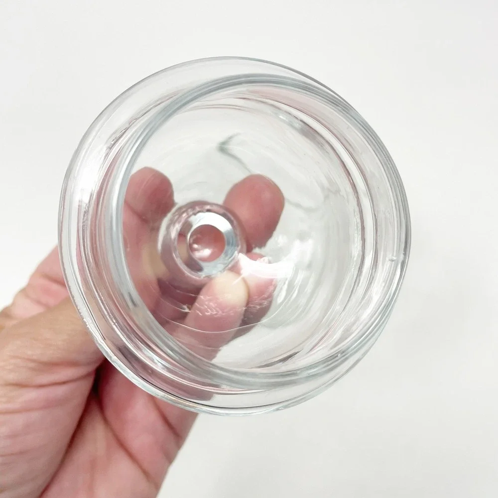 Glass Apothecary Jar 6.75 Inches Clear Excellent Frosted Floral Etched Lid